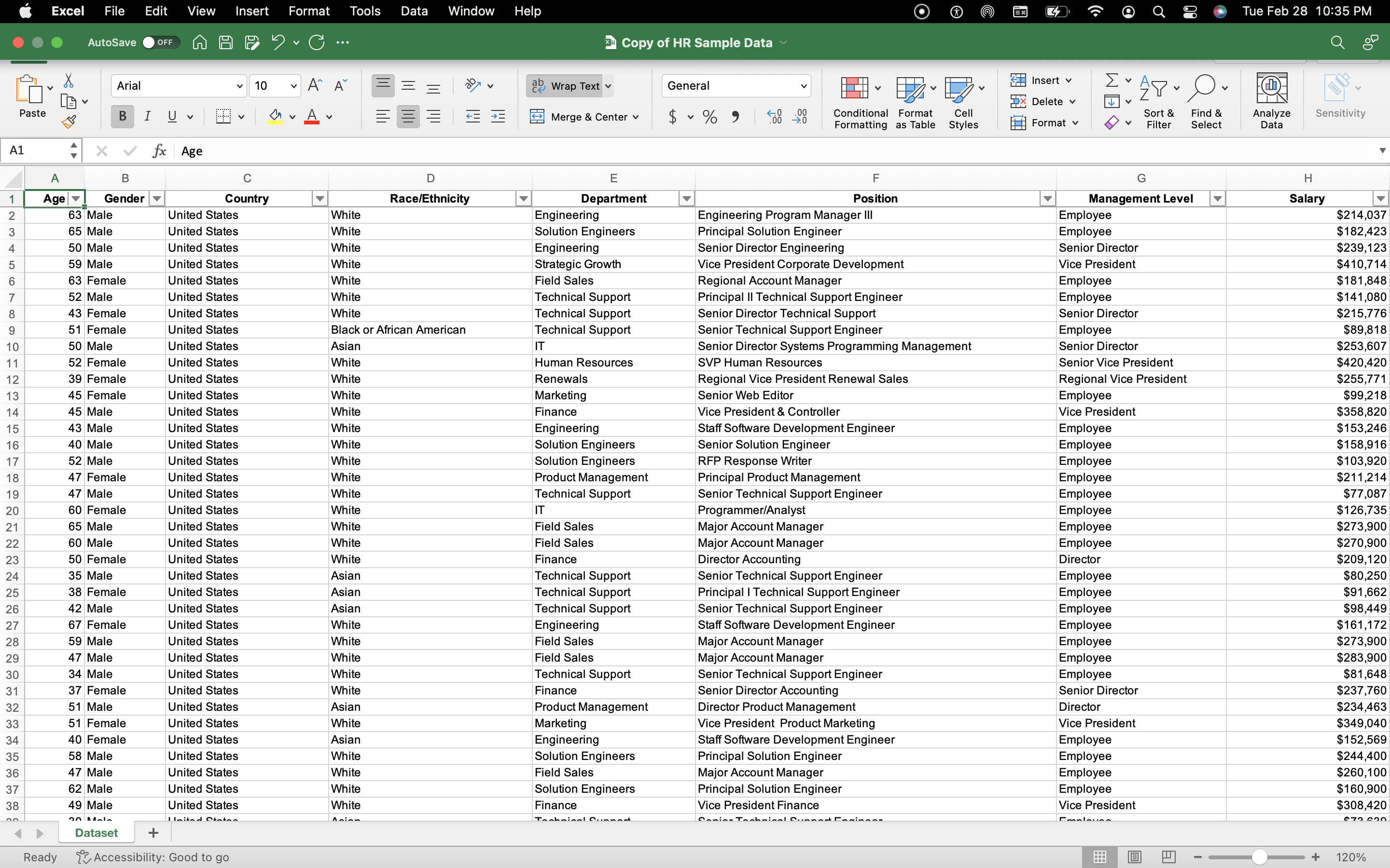 and age data. Use variable y to denote salary and variable x