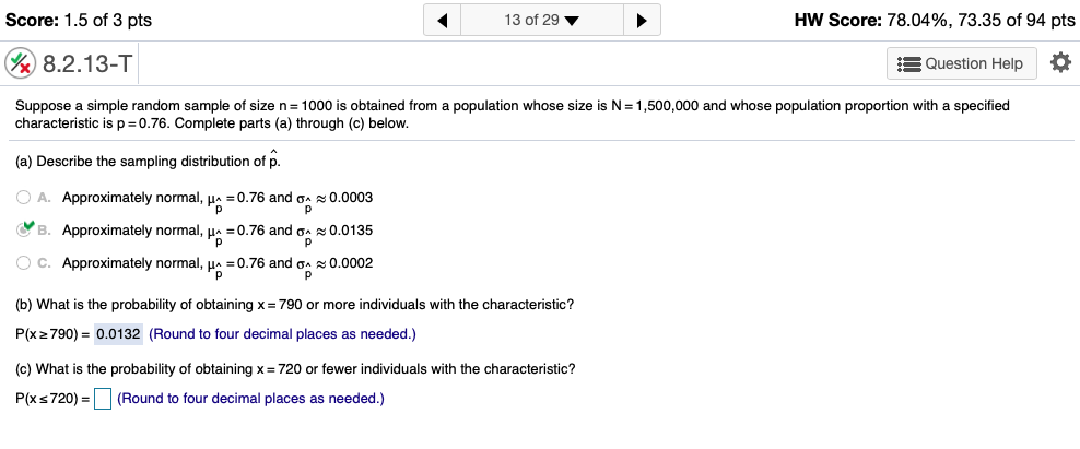Could you please help me determine the probability for part c? I