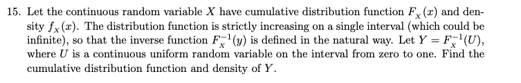 Please help with this 15. Let the continuous random variable X have