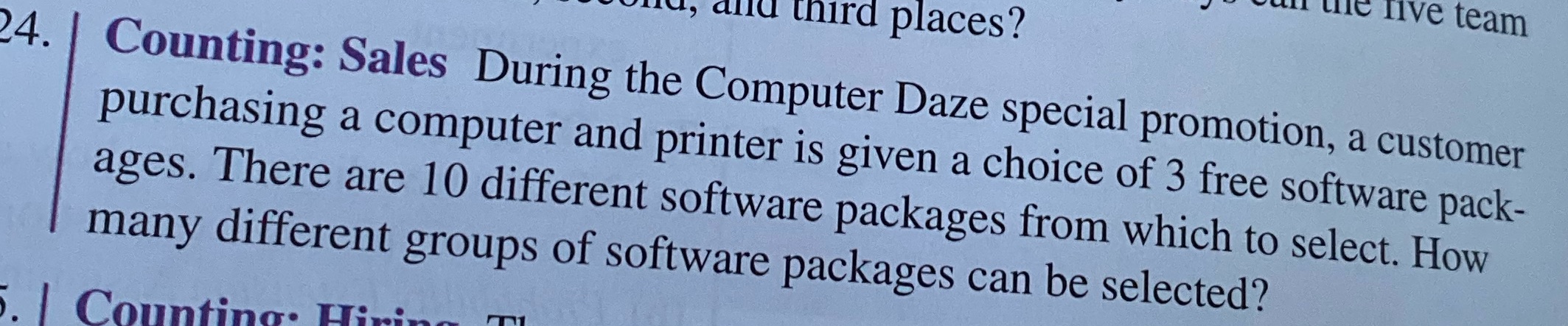 How many different groups of software packages can be selected? ? tie