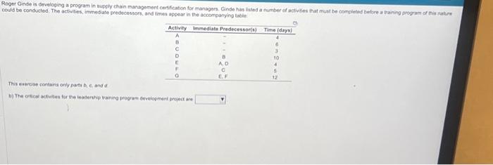 Roger Ginde is developing a program in supply chain management certification for
