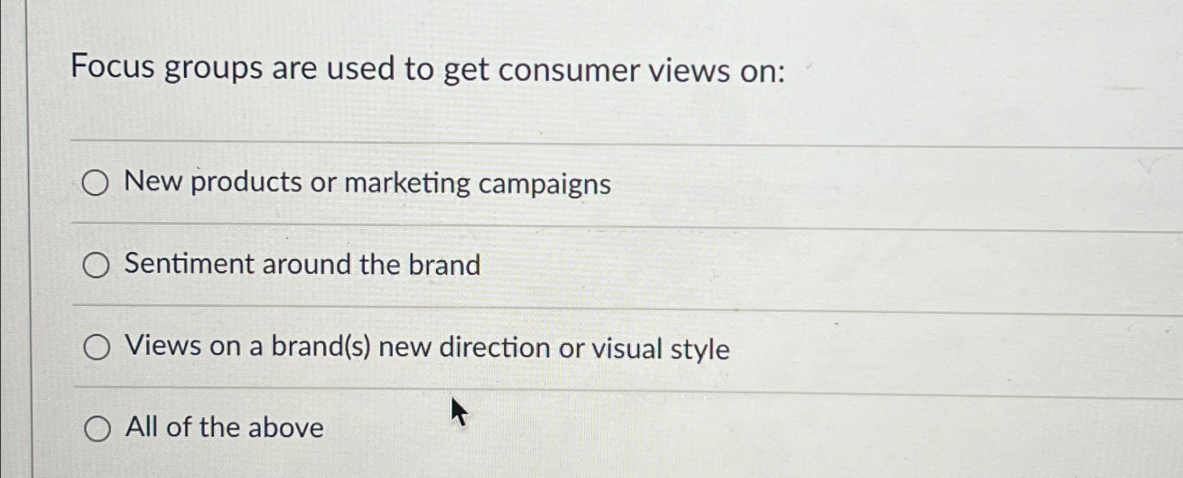  Focus groups are used to get consumer views on: New products