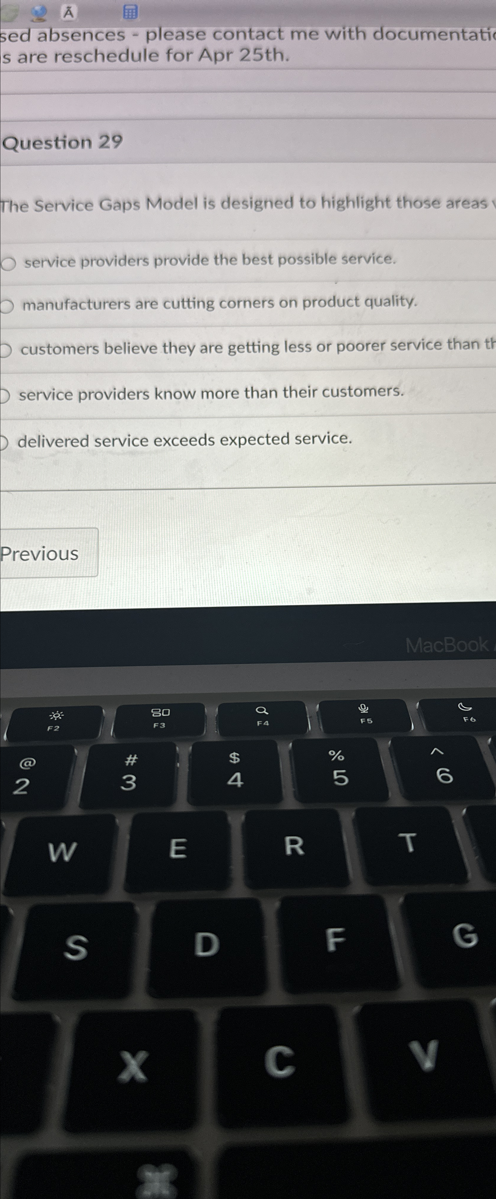  sed absences - please contact me with documentati s are reschedule