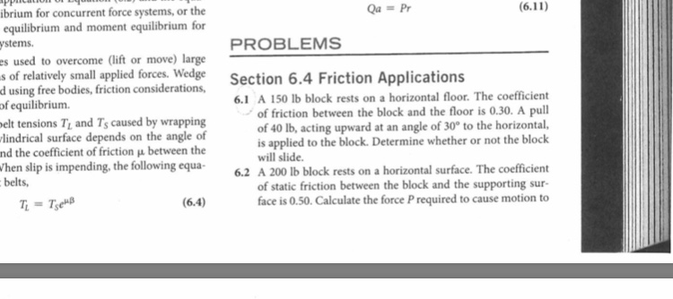 that at all impend if the force applied to the block is