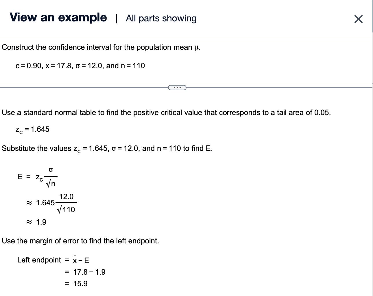 A 98% confidence interval for u is (Round to one decimal place