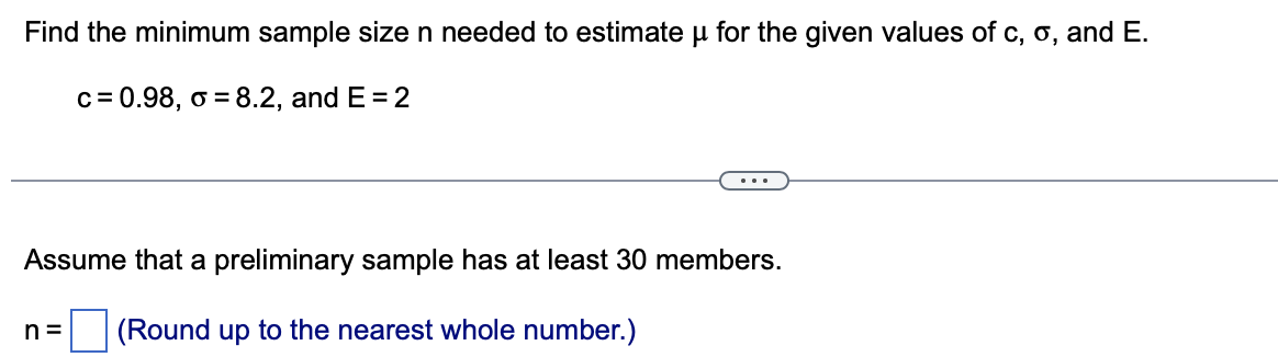 interval for the population mean p. c=0.90, x=17.8,6=12.0, and n=110 e Find