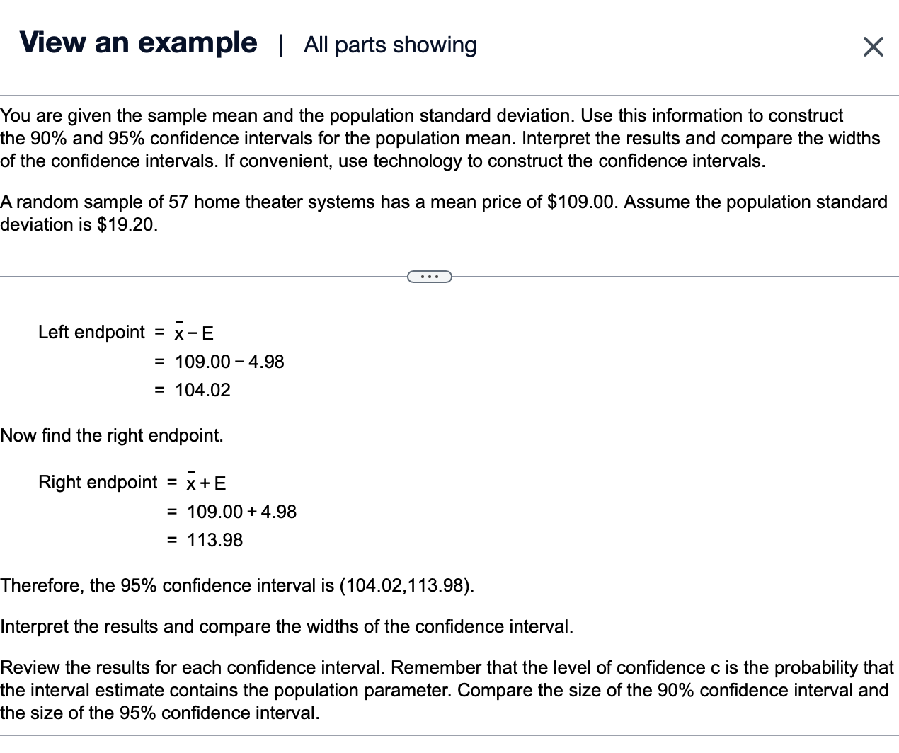 for this problem we will use a standard normal table. View an