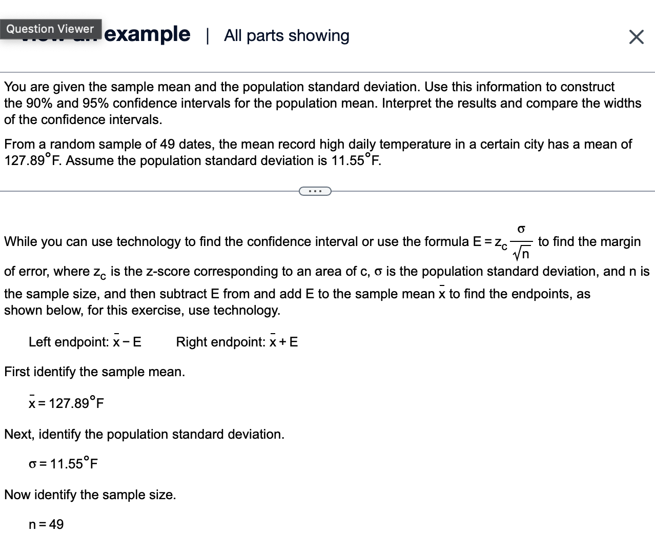 mean . c=0.90,x=17.8,6=12.0, and n=110 000 ), Use a standard normal table