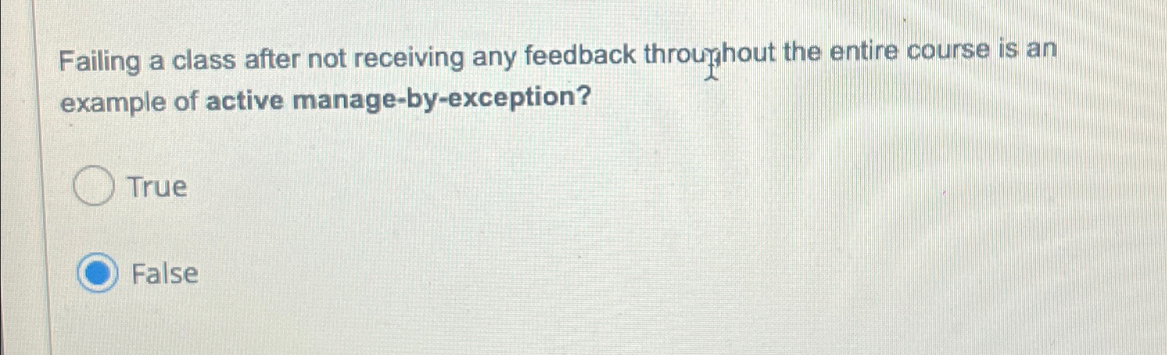  Failing a class after not receiving any feedback throughout the entire