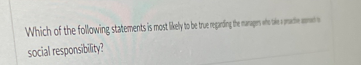  social responsibility? 