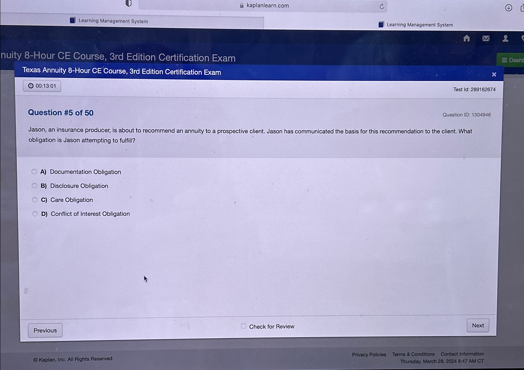  kaplanlearn.com Learning Management System Learning Management System nuity 8-Hour CE Course,