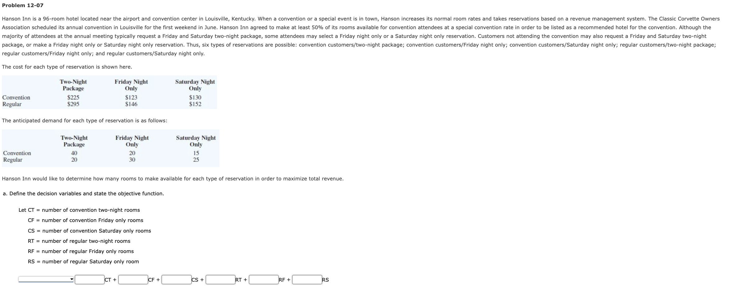 Problem 12-07 Hi can you please help me solve this using Excel?