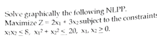  Please provide step by step answer Solve graphically the following NLPP.