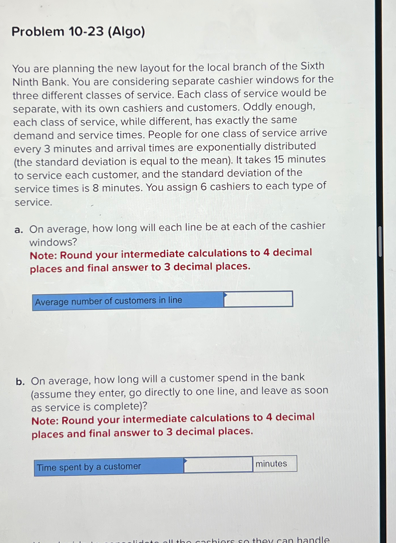  Problem 10-23(Algo) You are planning the new layout for the local