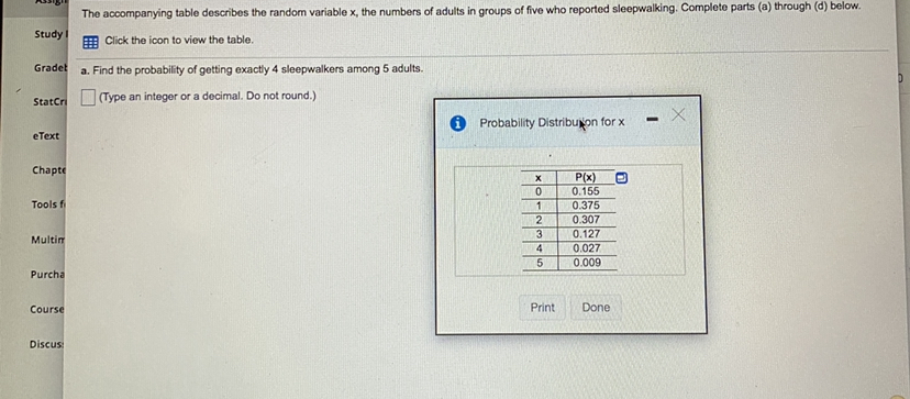 please help me understand these problems 1 The accompanying table describes the