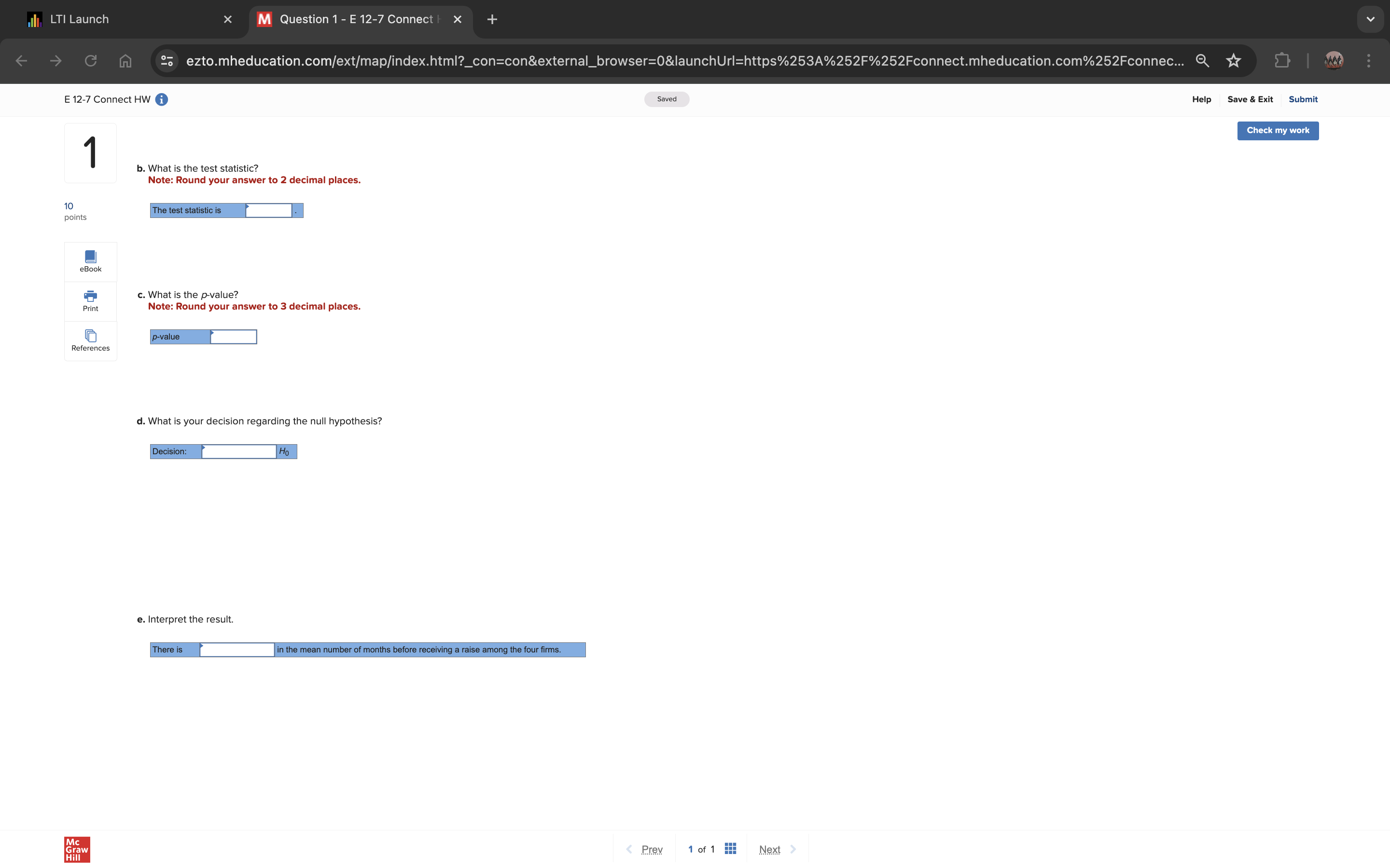 1 - E 12-7 Connect X 2% ezto.mheducation.com/ext/map/index.html?_con=con&external_browser=0&launchUrl=https%253A%252F%252Fconnect.mheducation.com%252Fconnec... E 12-7 Connect HW