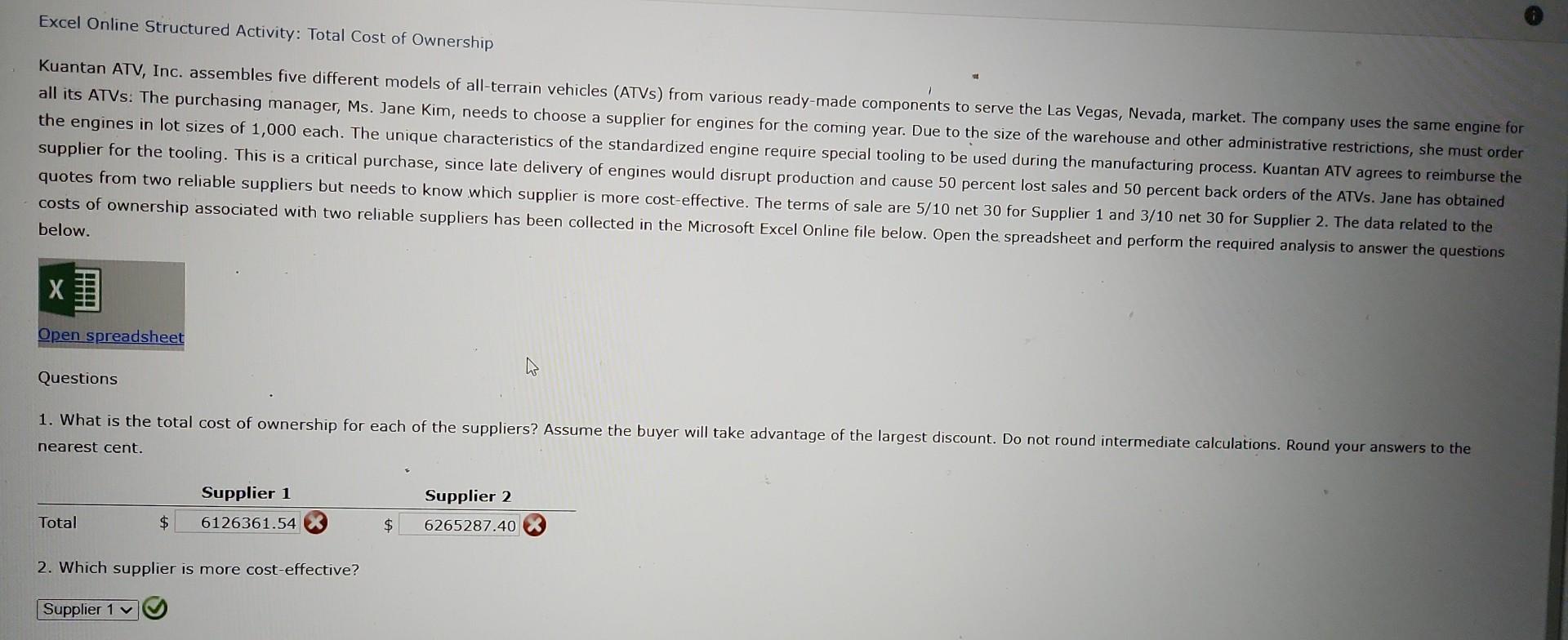  solve this as soon as possible Excel Online Structured Activity: Total