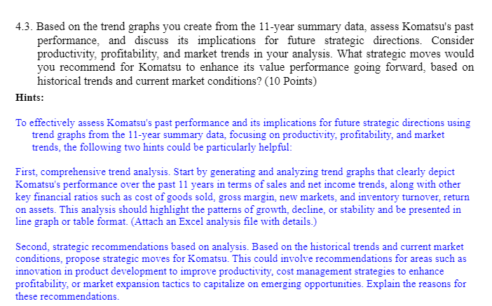  4.3. Based on the trend graphs you create from the 11-year
