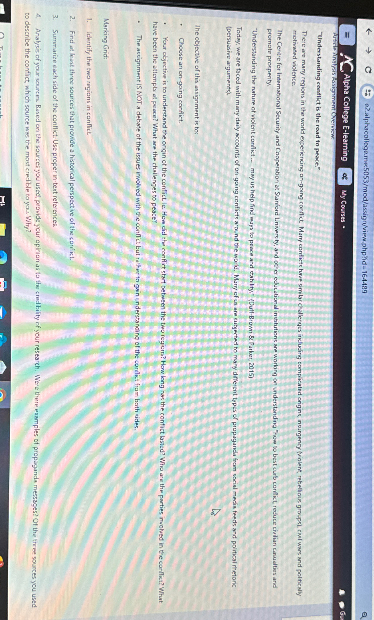  e2.alphacollege.me:5053/mod/assign/view.php?id=164489 Alpha College E-learning My Courses - Article Analysis Assignment Overview: