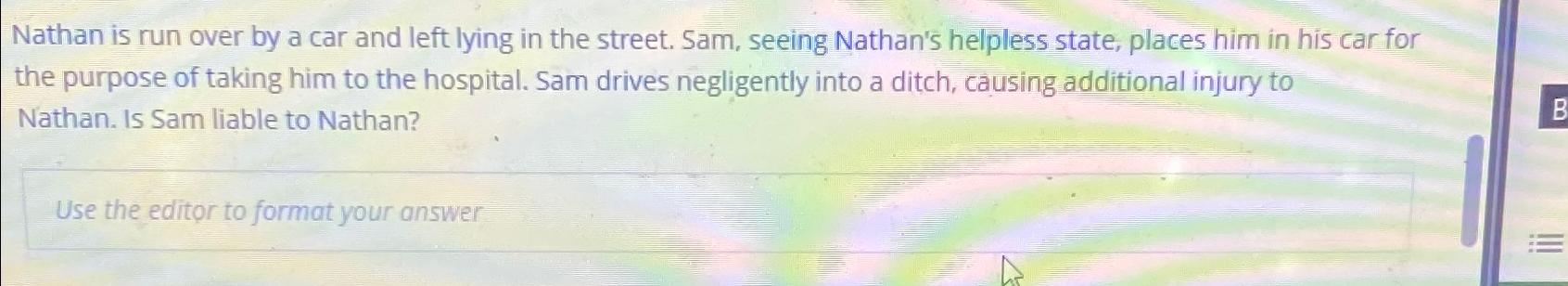  Nathan is run over by a car and left lying in