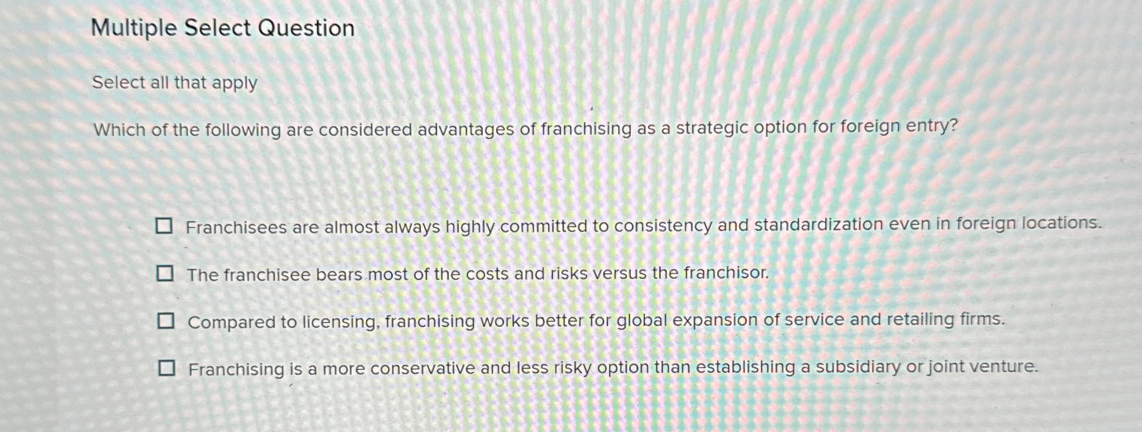  Multiple Select Question Select all that apply Which of the following