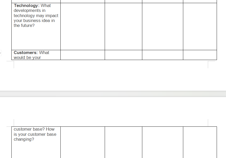 & \\ \hline Customers:Whatwouldbeyour & & & & \\ \hline \end{tabular} \begin{tabular}{|l|l|l|l|l|}