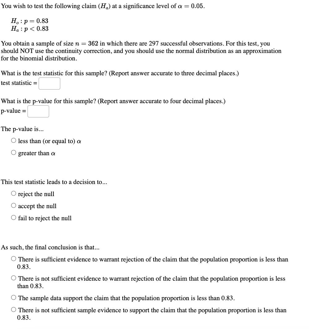 of size n = 599 in which there are 489 successful observations.