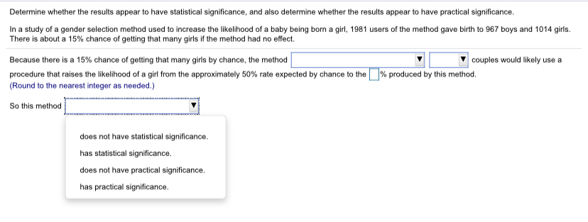 Please help me Determine whether the results appear to have statistical significance,