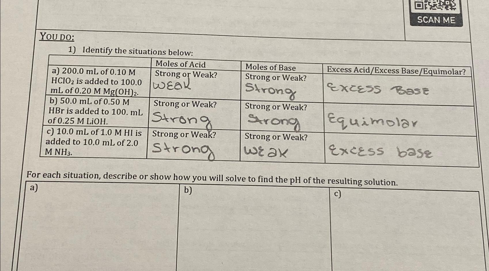  YOUDO: SCAN ME Identify the situations below: Fo a) 