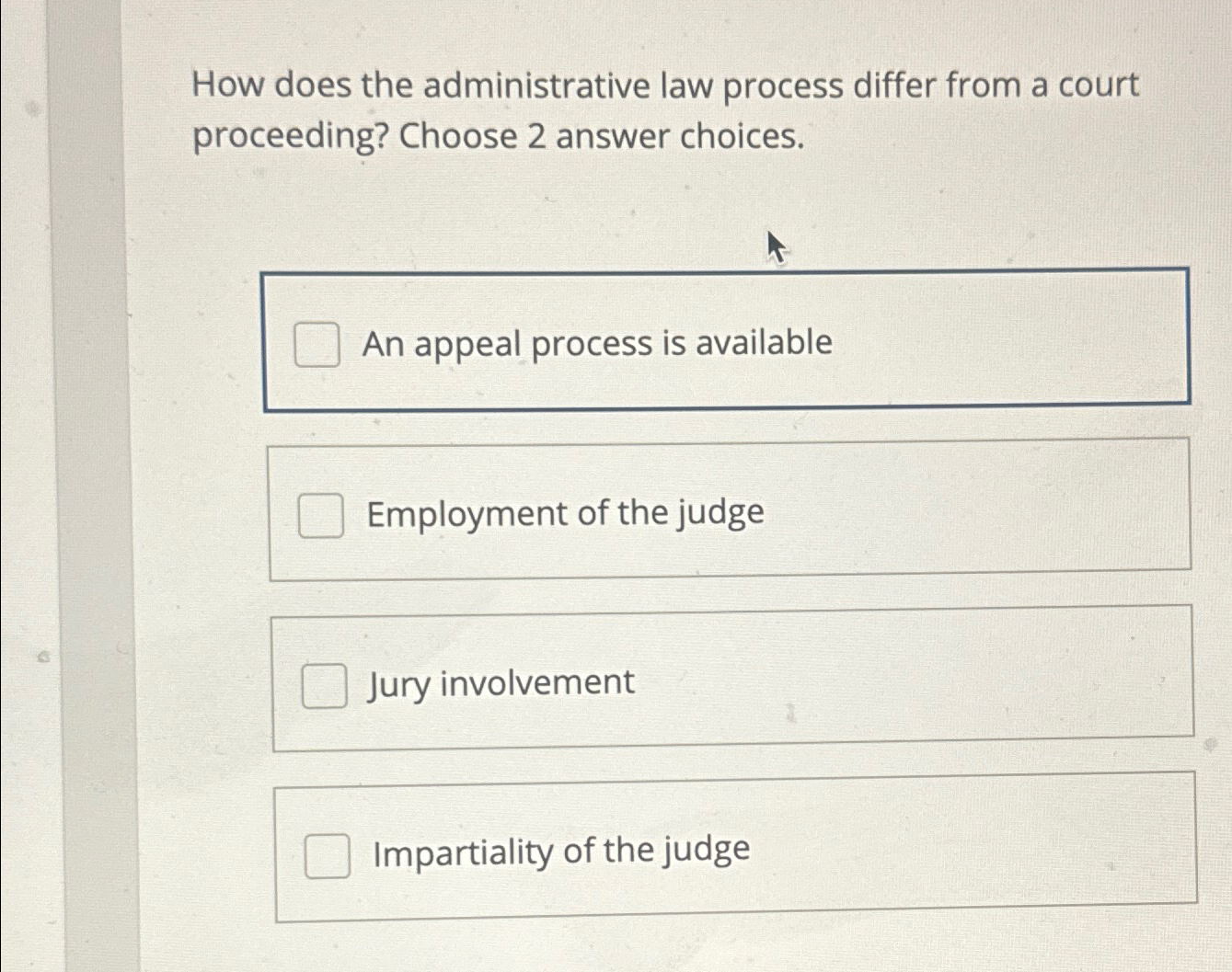  How does the administrative law process differ from a court proceeding?