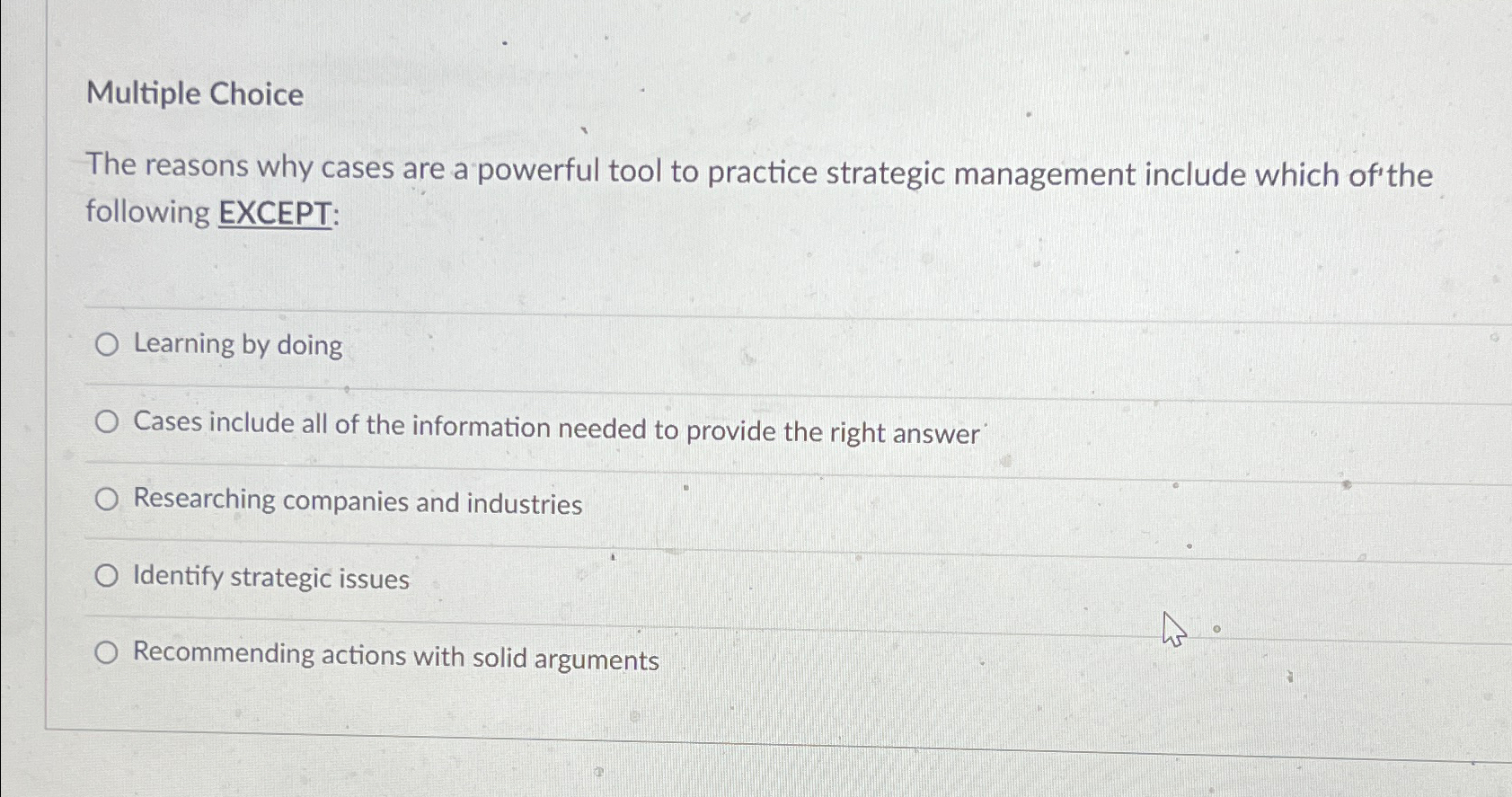  Multiple Choice The reasons why cases are a powerful tool to