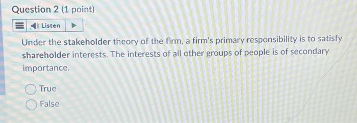 of the contemporary American corporation? Employees Shareholders Communities Customers Under the stakeholder