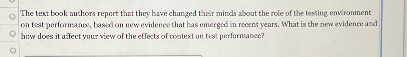 The text book authors report that they have changed their minds