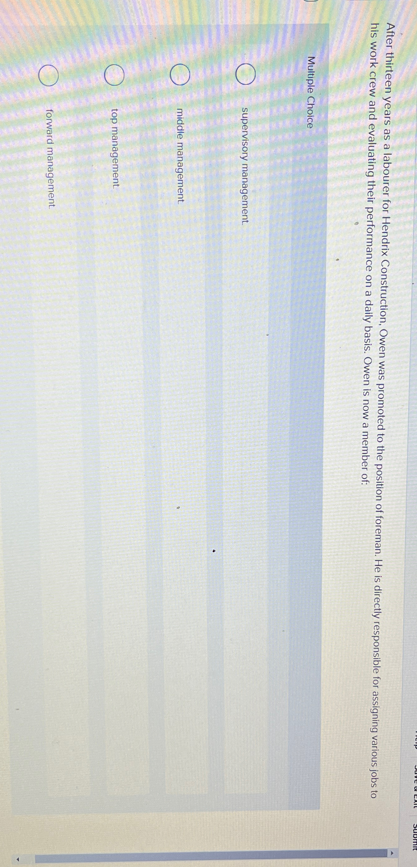  After thirteen years as a labourer for Hendrix Construction, Owen was