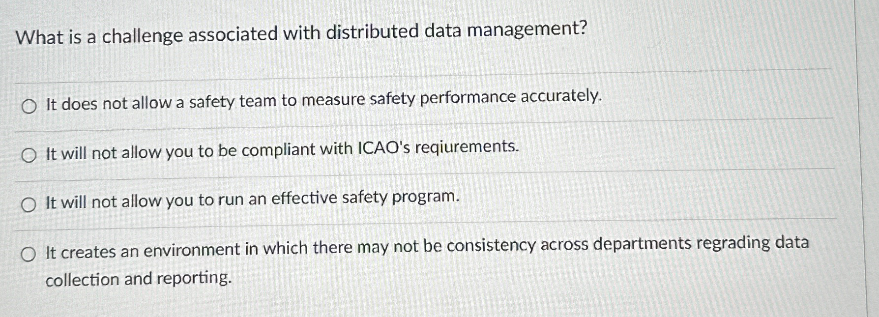  What is a challenge associated with distributed data management? It does