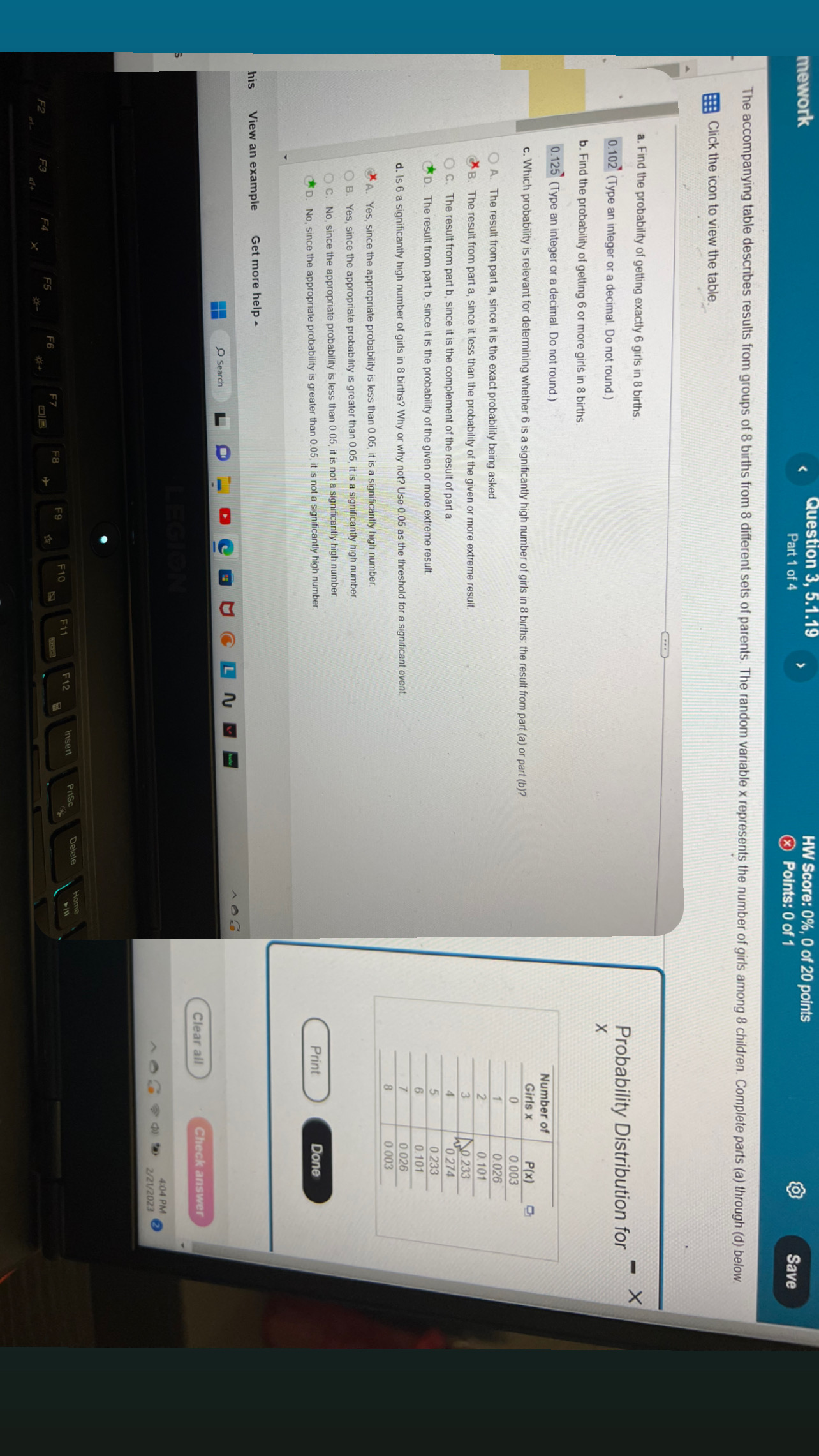 probability of getting someone who tested negative, given that he or she