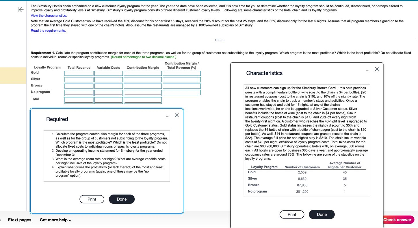 View the characteristics. program the first time they stayed with one