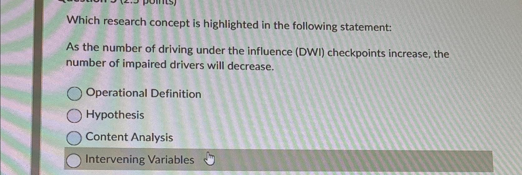  Which research concept is highlighted in the following statement: As the