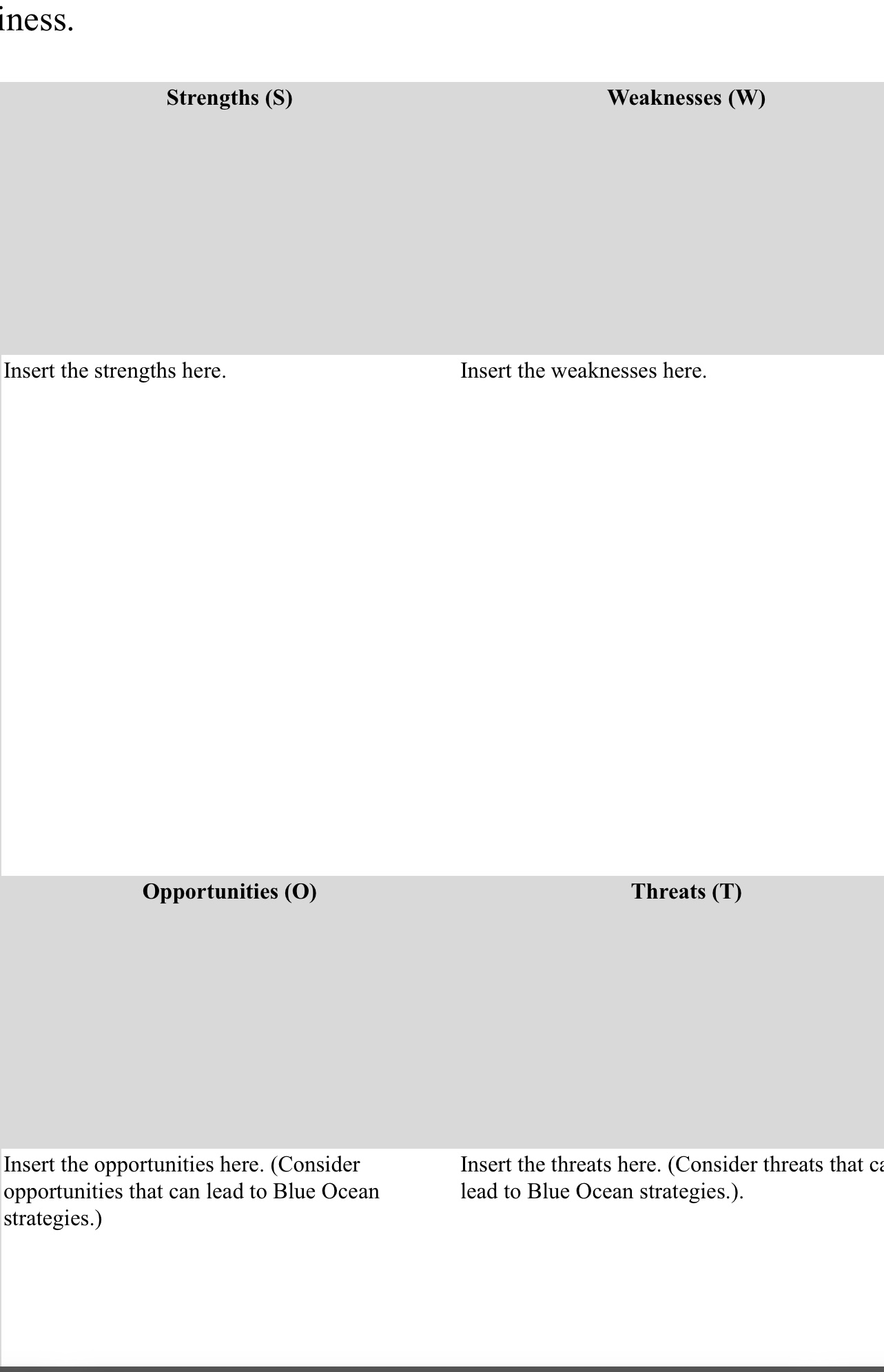 1.Analyze how Victors & Spoils could benefit from using a SWOT analysis,