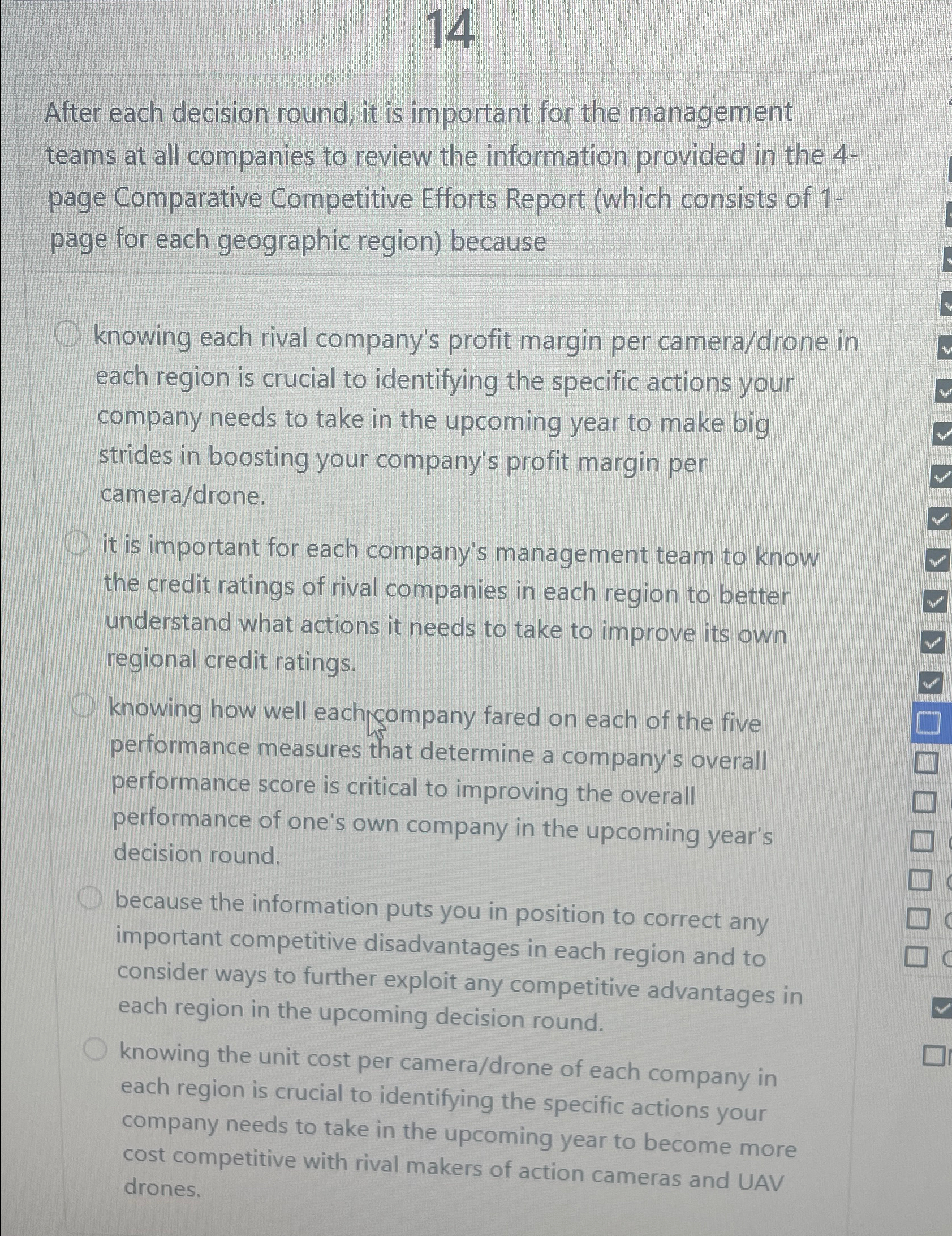  14 After each decision round, it is important for the management