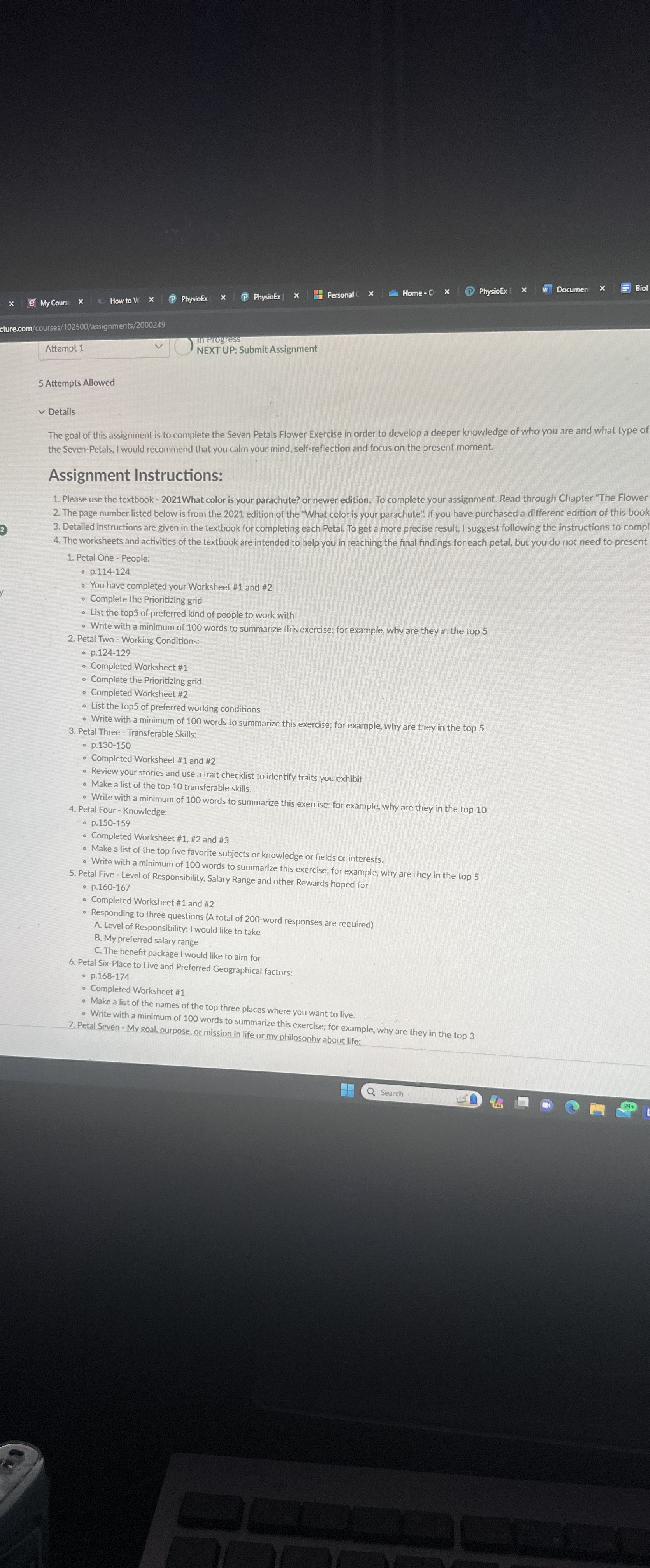  Attempt 1 NEXT UP: Submit Assignment 5 Attempts Allowed Details The