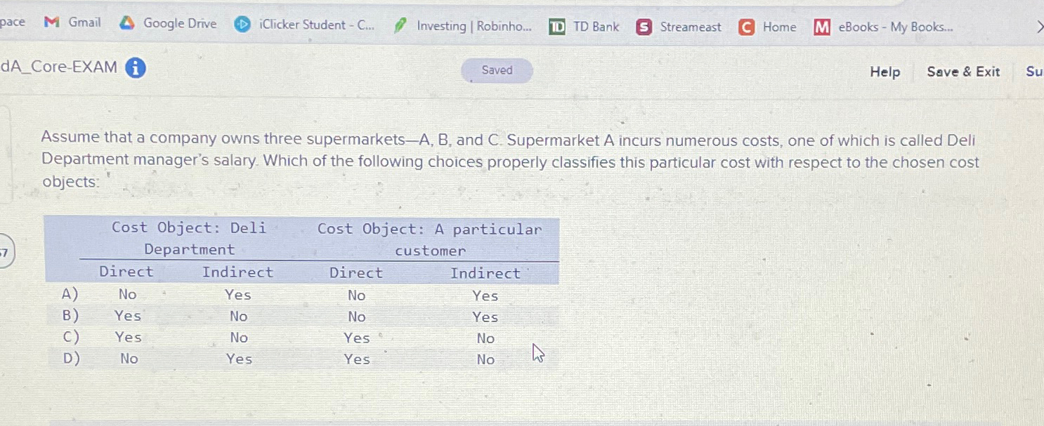  Gmail Google Drive iClicker Student - C... Investing | Robinho... TD