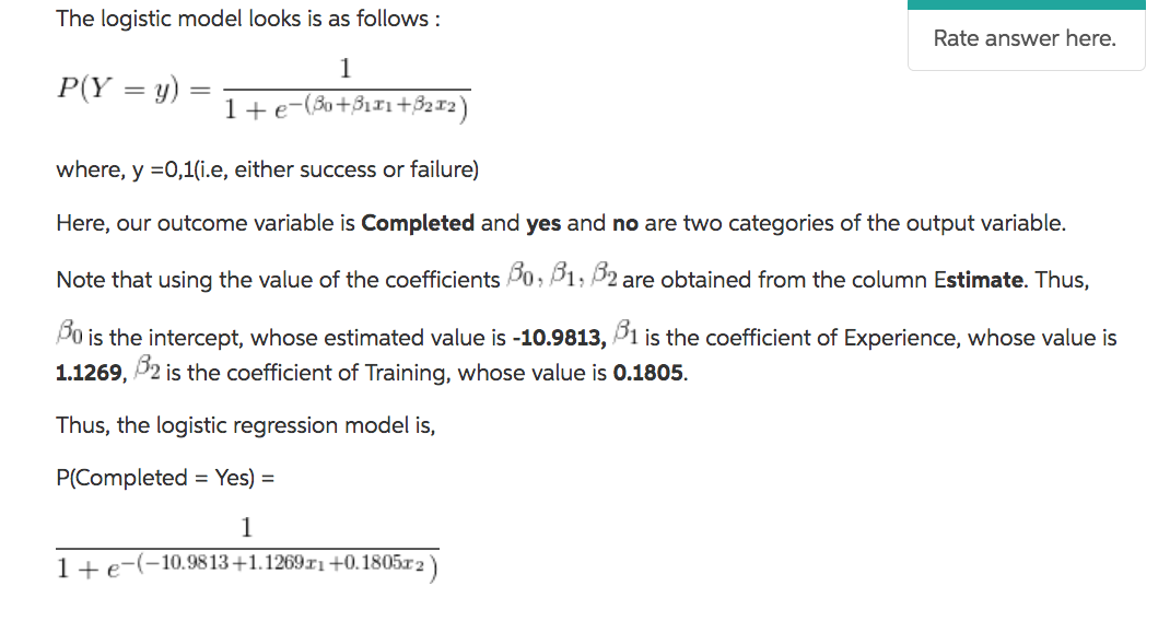 Based on the prediction model below how much experience credit must be