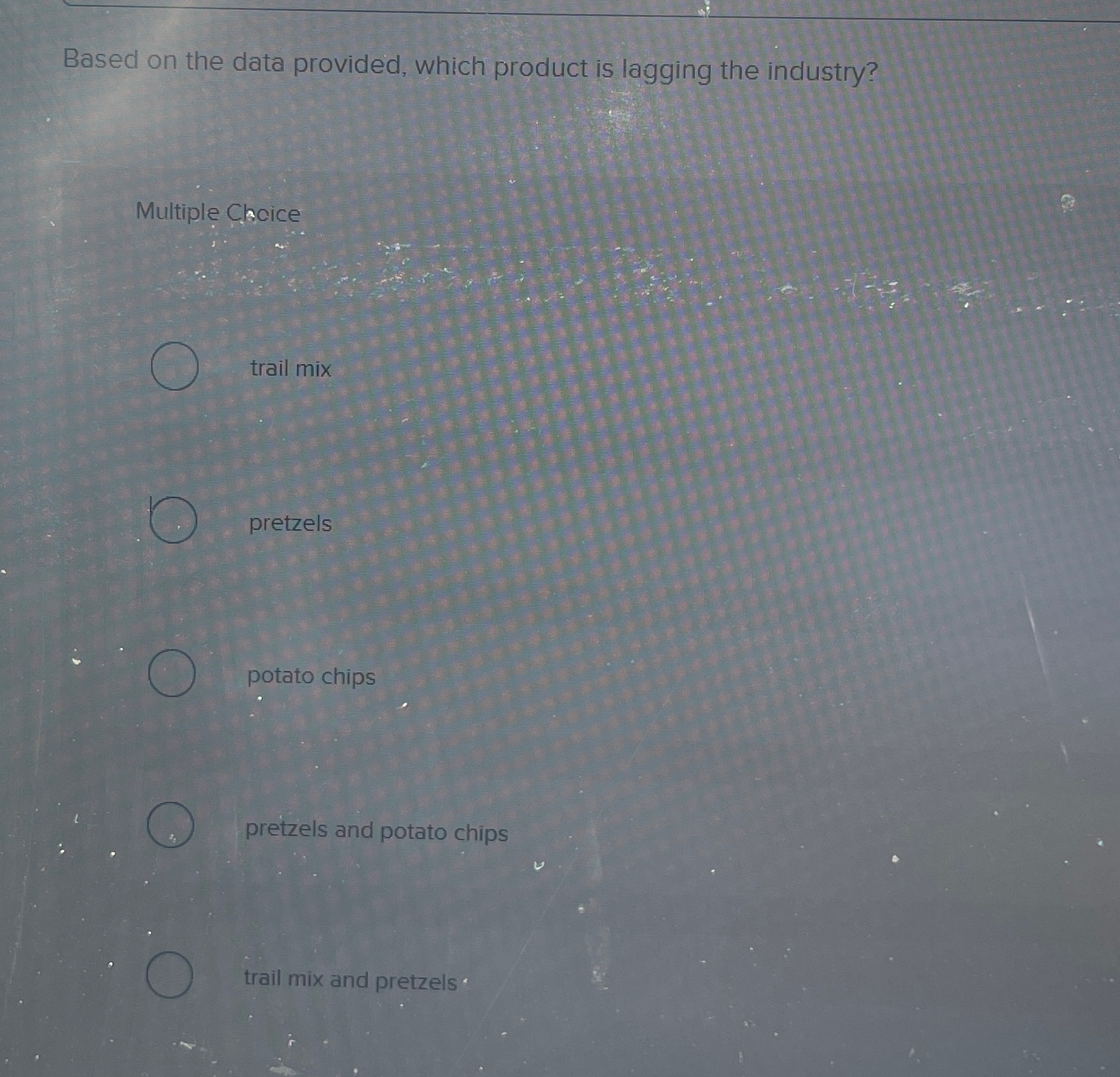  Based on the data provided, which product is lagging the industry?