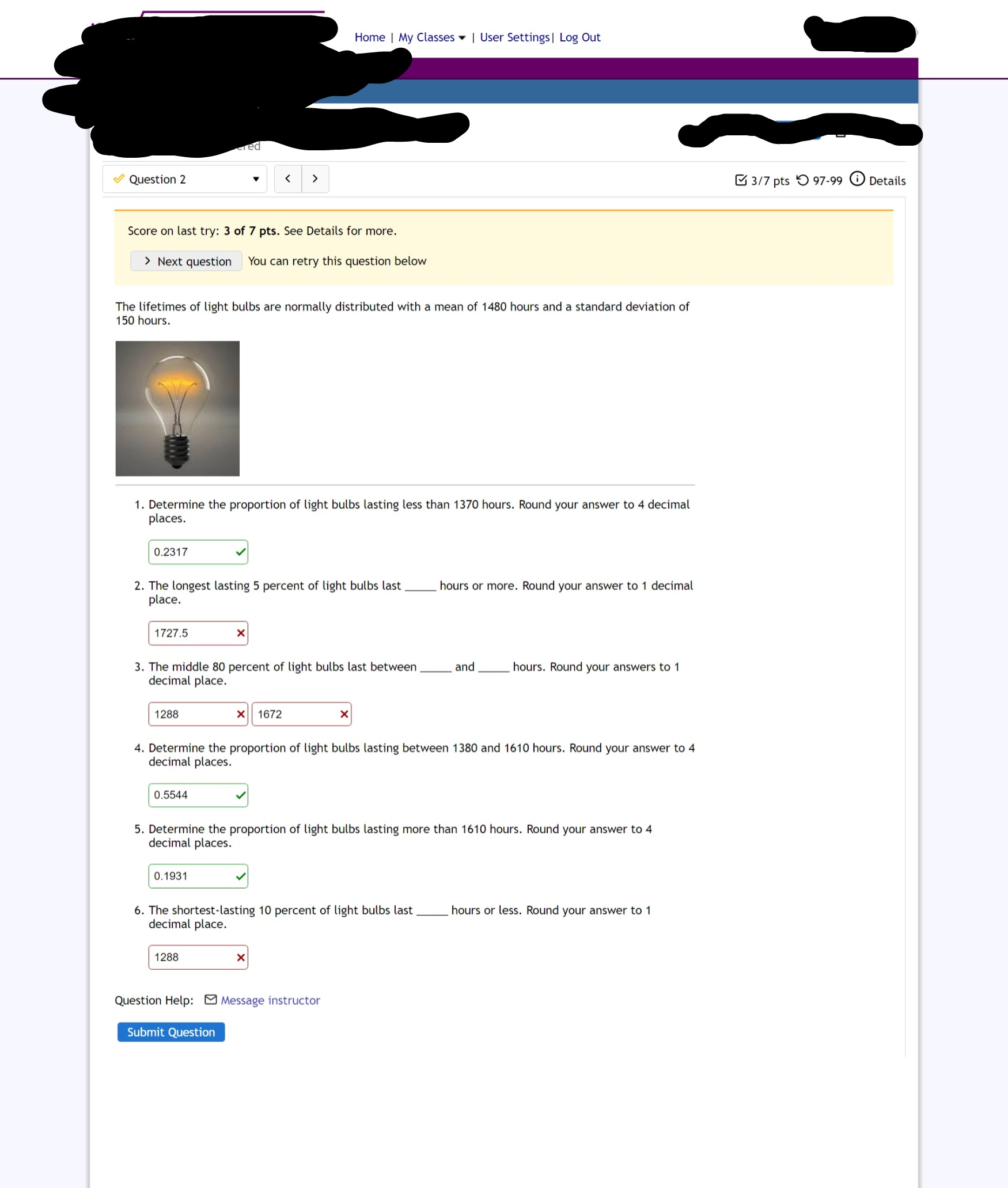 Home 1 My Classes - | User Settingsl Log Out M