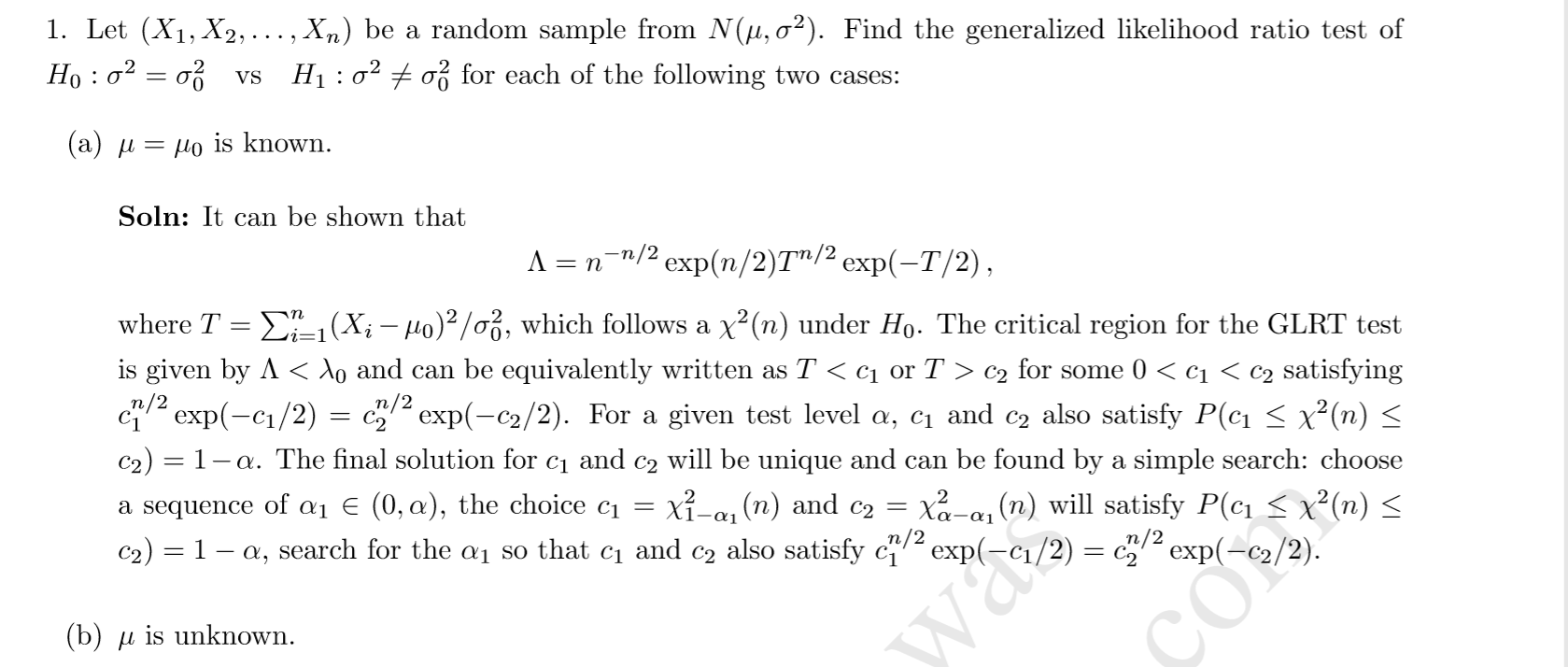  1. Let (X 1,X2, . . . , X\") be a