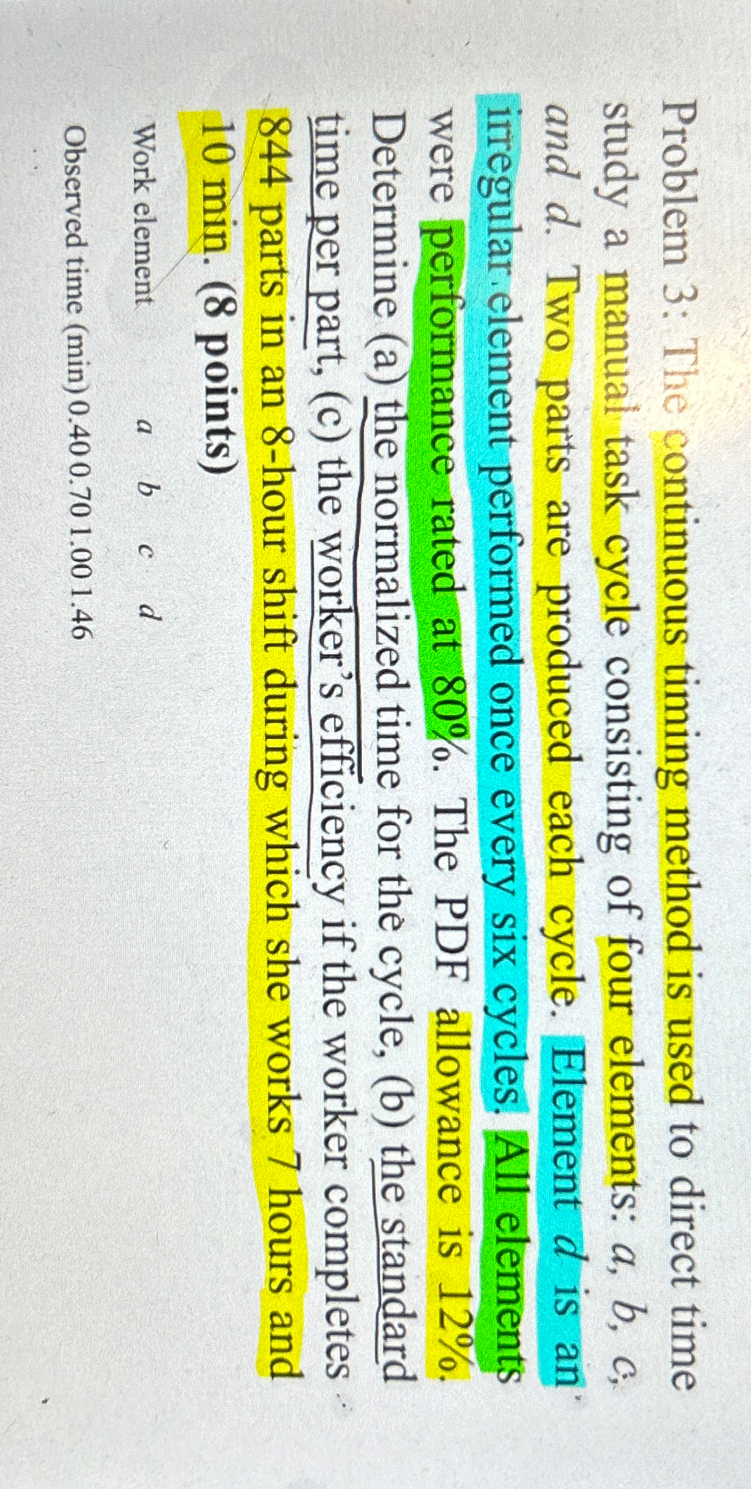  Problem 3: The continuous timing method is used to direct time