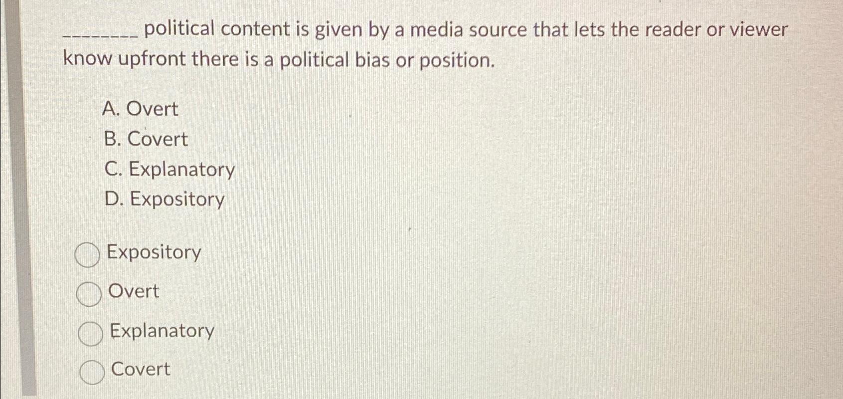  political content is given by a media source that lets the