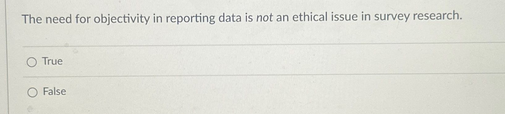  The need for objectivity in reporting data is not an ethical
