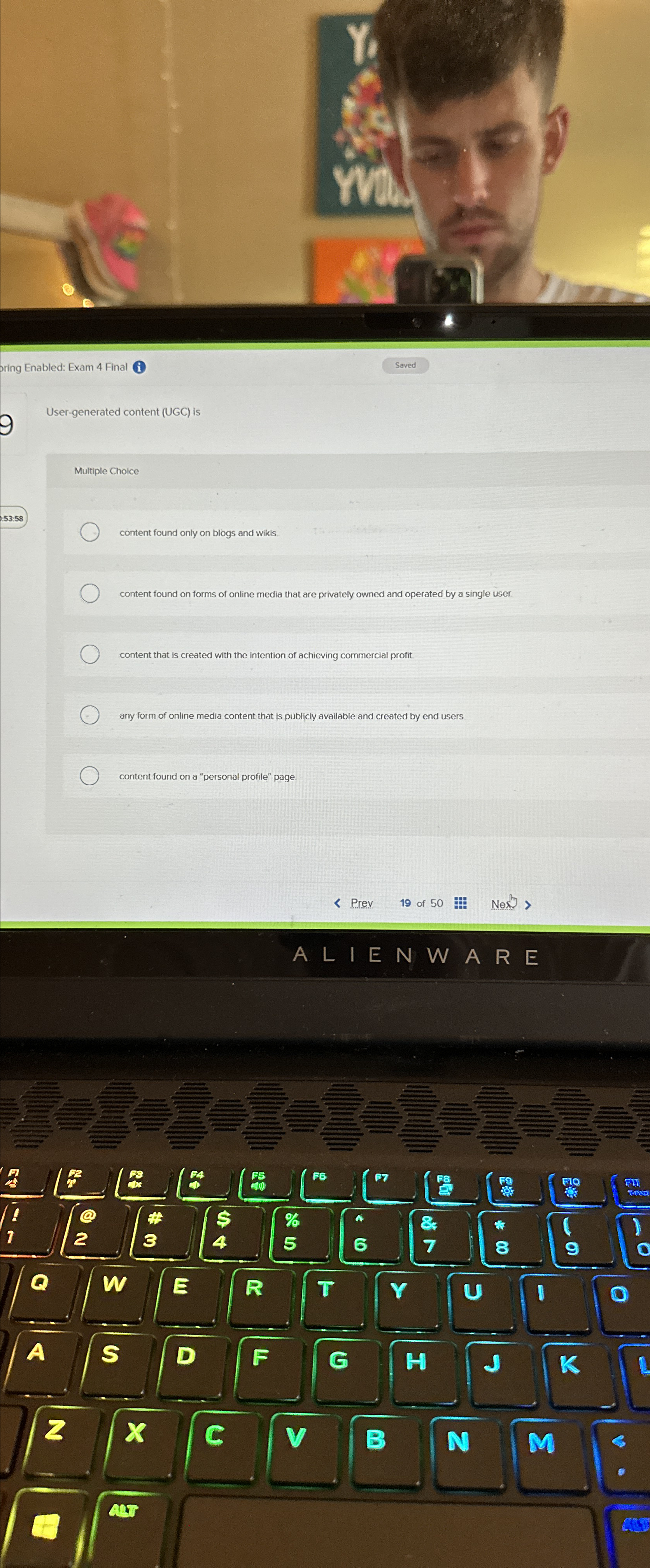  ring Enabled: Exam 4 Final Saved User-generated content (UGC) is Multiple